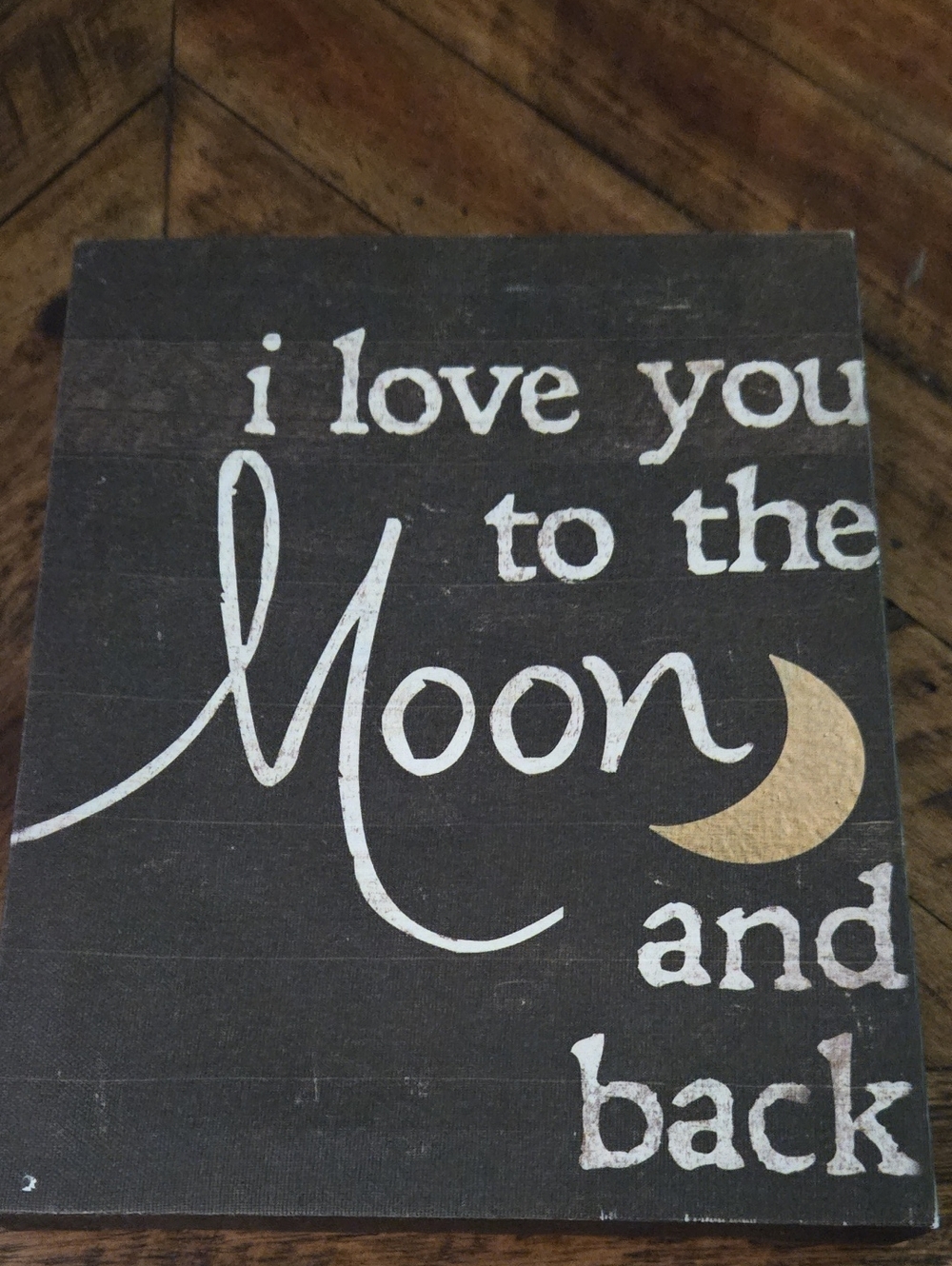 "I Love You to the Moon and Back" Wooden Sign - Black & Gold